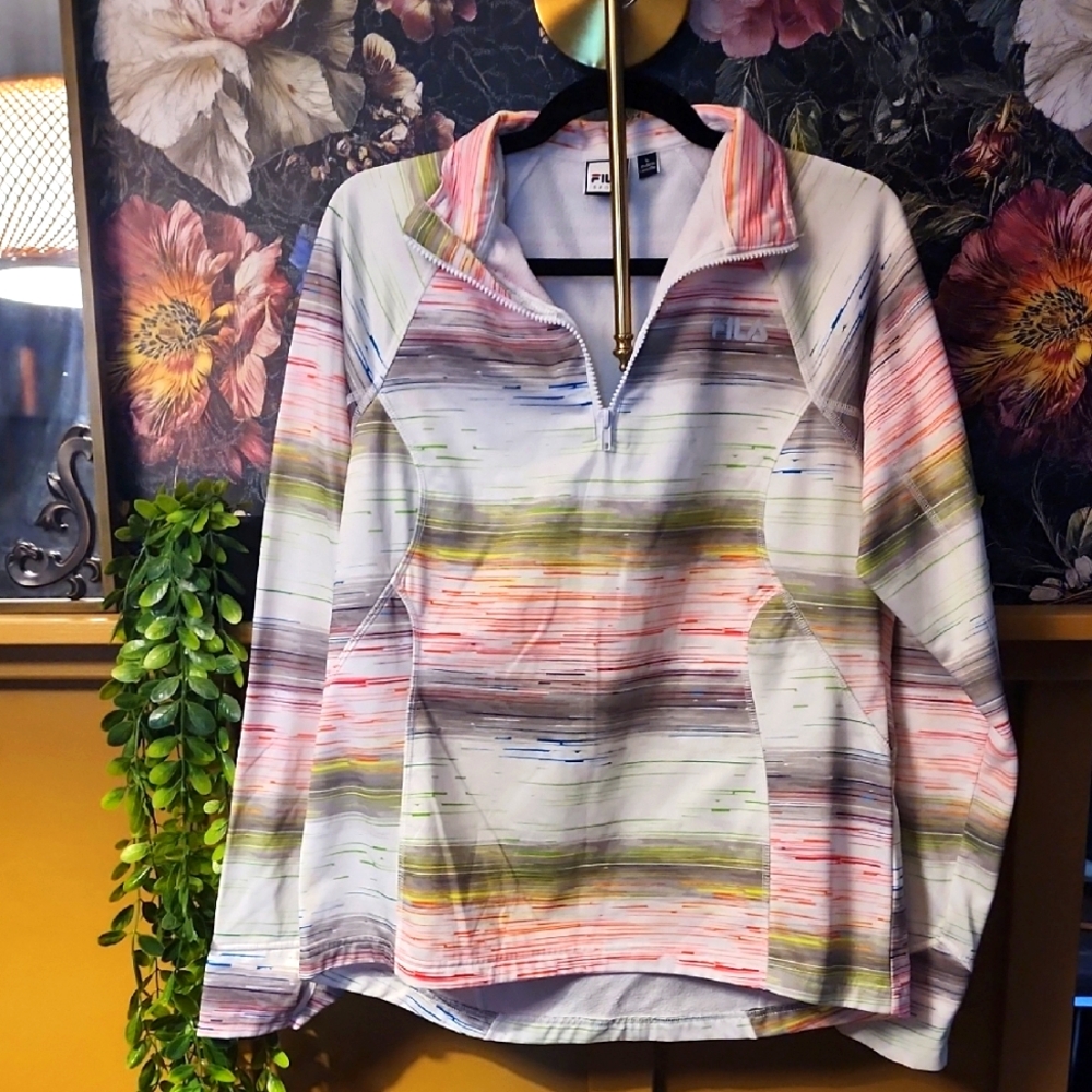 Fila Multicolor Striped Quarter-Zip Pullover